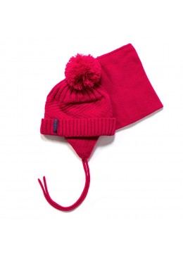 Peluche зимняя шапка и манишка для девочки F17 ACC 72 EF Raspberry